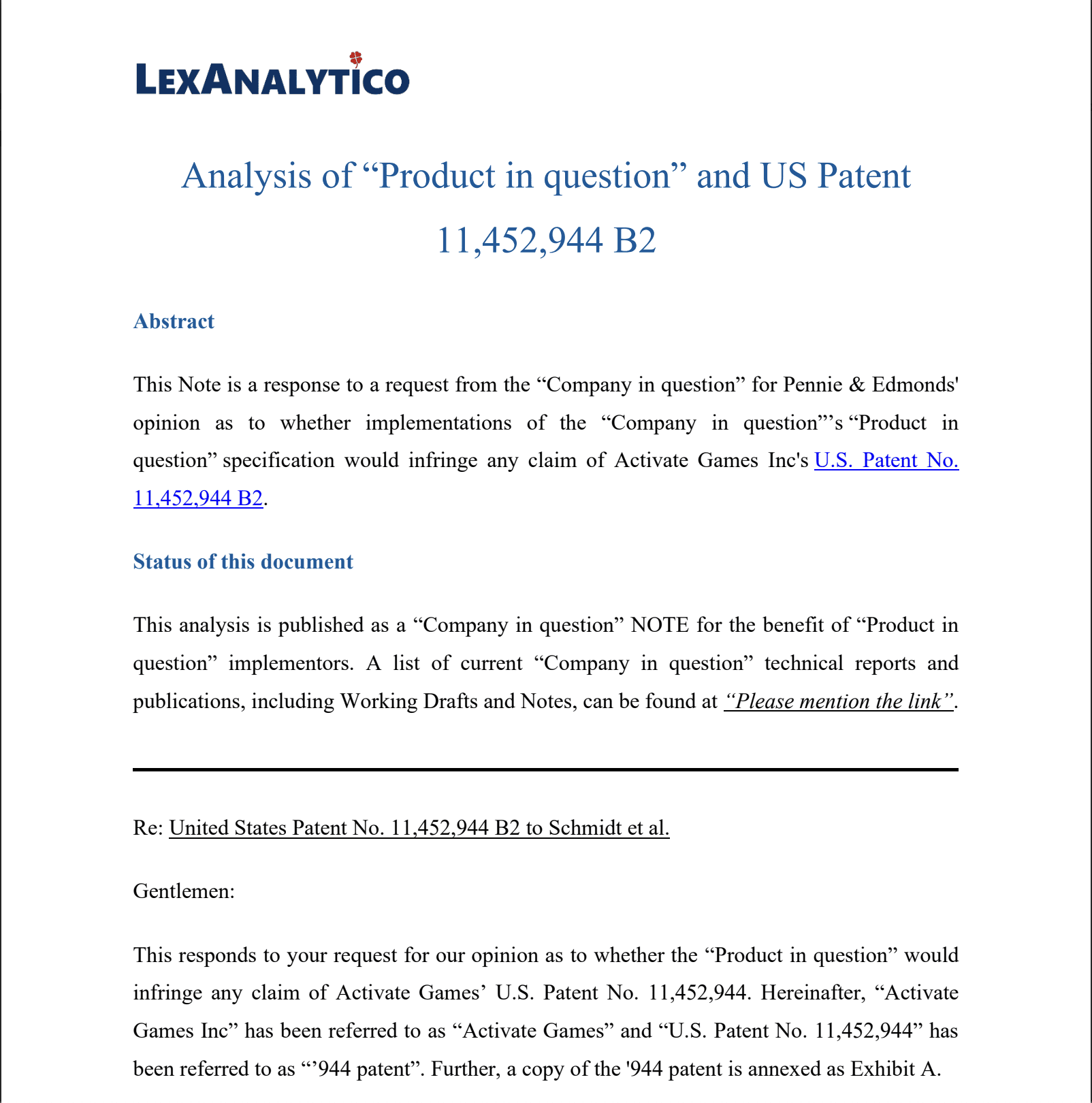 Infringement Analysis