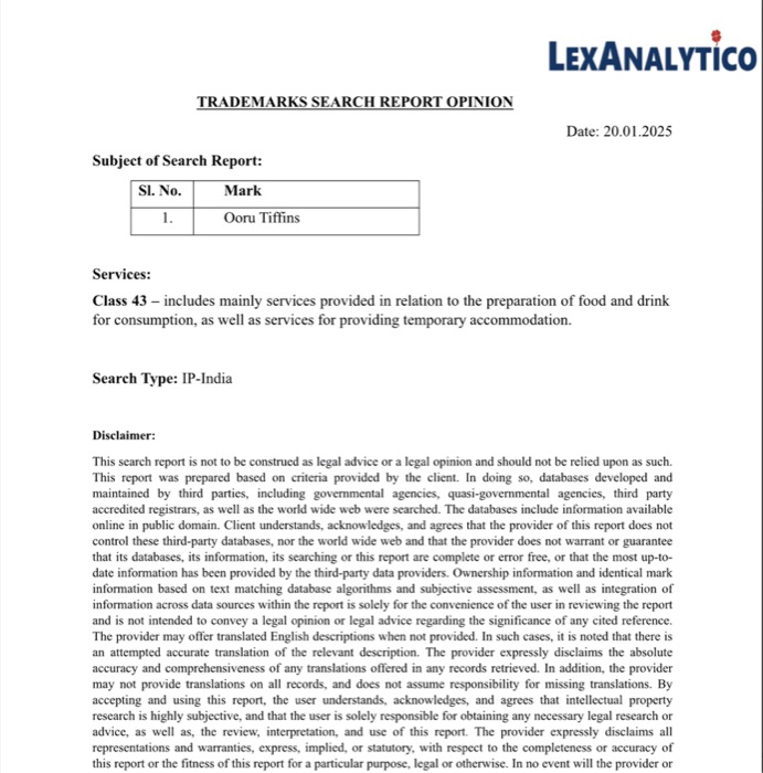 Trademark Search Report